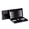 Bey-Berk Damien Acrylic Backgammon Set, 14" Black Lucite Case with Magnetic Closure and Complete Playing Pieces, Sleek Modern Game Display