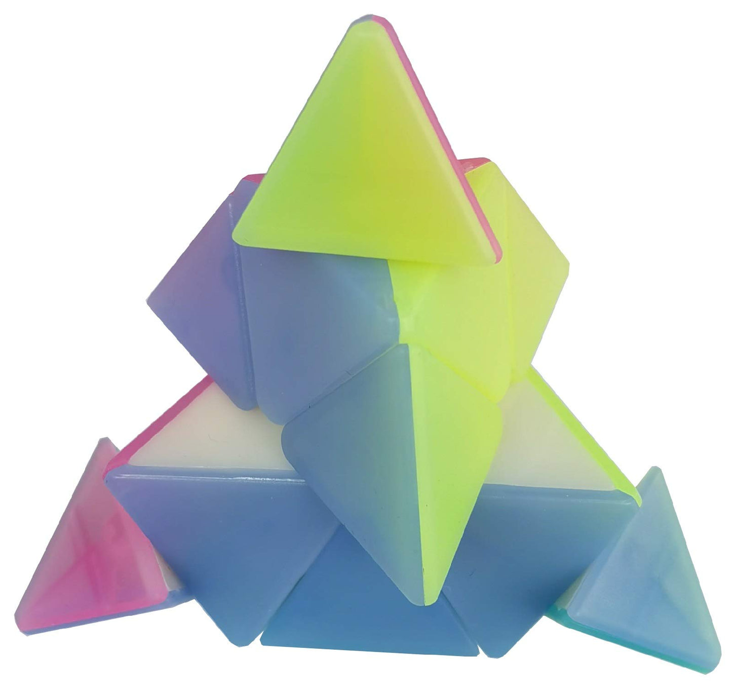 Jelly Windmill Speed Cube Pyramid Speed Cube Triangle Stickerless Vivid Color Magic Cube 3x3x3 Sturdy and Smooth Puzzle Toy ABS Plastic Material
