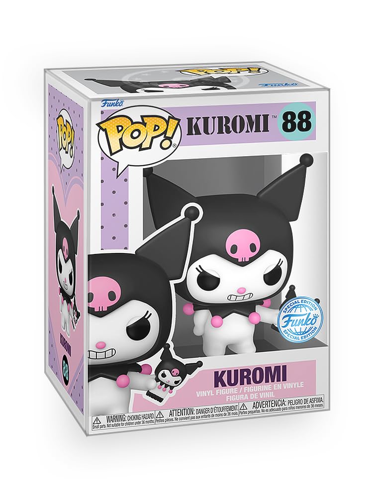 Epic Collectibles Hello Kitty - Kuromi with Phone Exclusive Vinyl Figure Collectibles Bundle with Compatible Funko Pop Box Protector