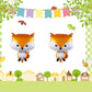 HORUIUS Fox Balloons Fox Shaped Foil Mylar Balloons for Woodland Animals Theme Birthday Party Supplies Decorations 25 Inchs 5PCS
