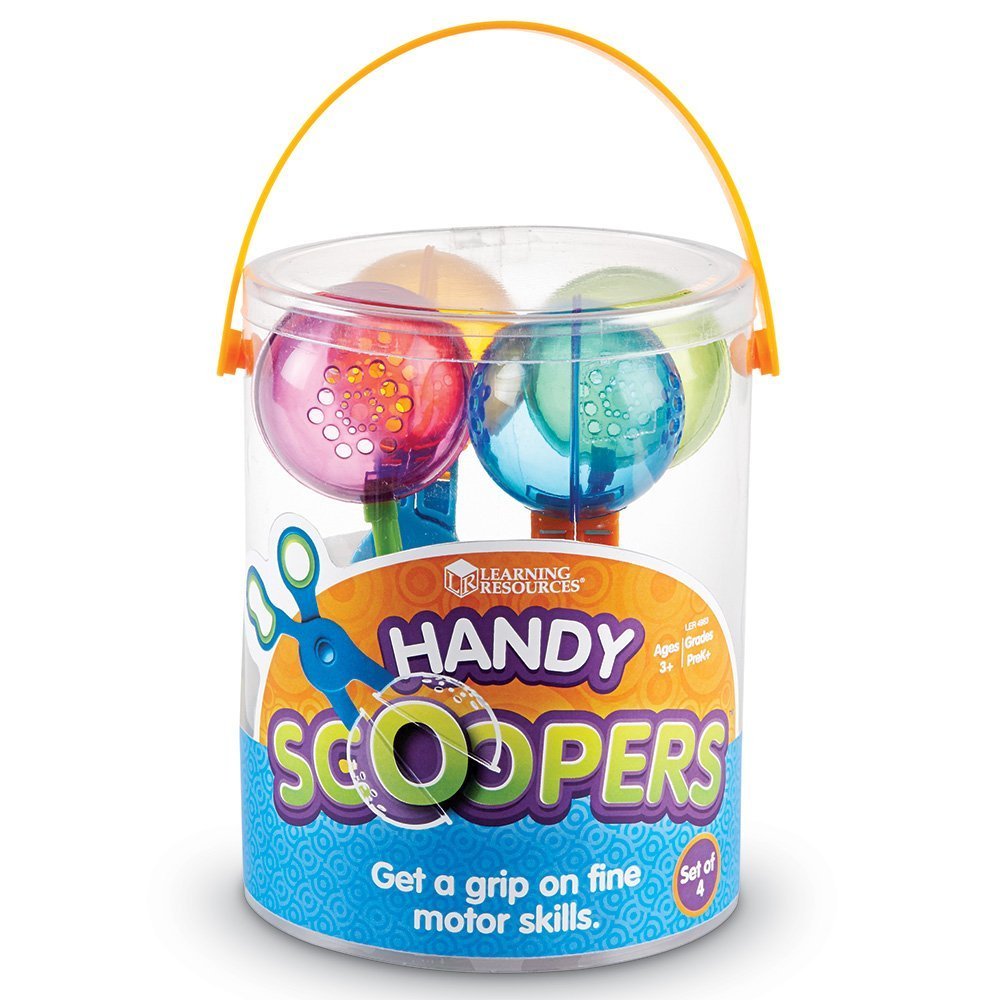 Learning Resources Handy Scoopers - Sensory Bin Sand Toys, Fine Motor, Montessori Kids, Plastic Tweezers, Homeschool Preschool Supplies, Gifts