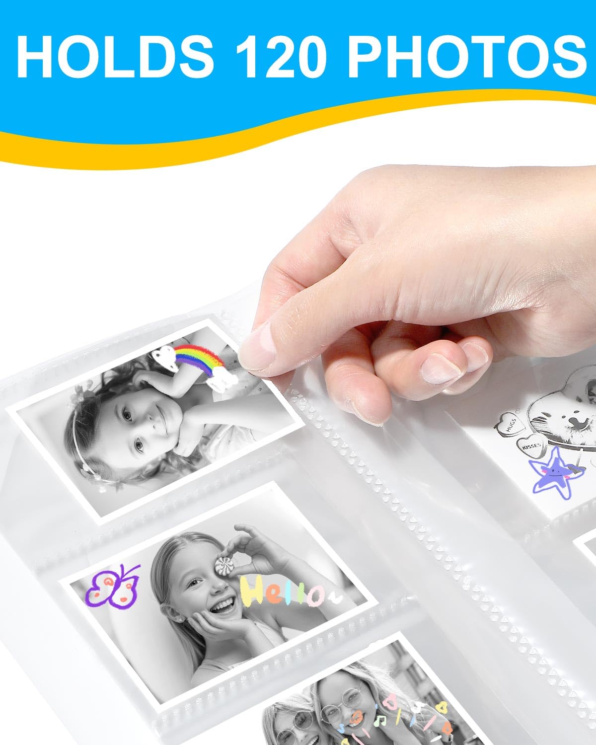 OTJ 12 Rolls Instant Print Camera for Kids Refill Thermal Print Paper Rolls - Photo Album 2.5x3.5 Picture Holder Book Holds 120 Horizontal Photos DIY