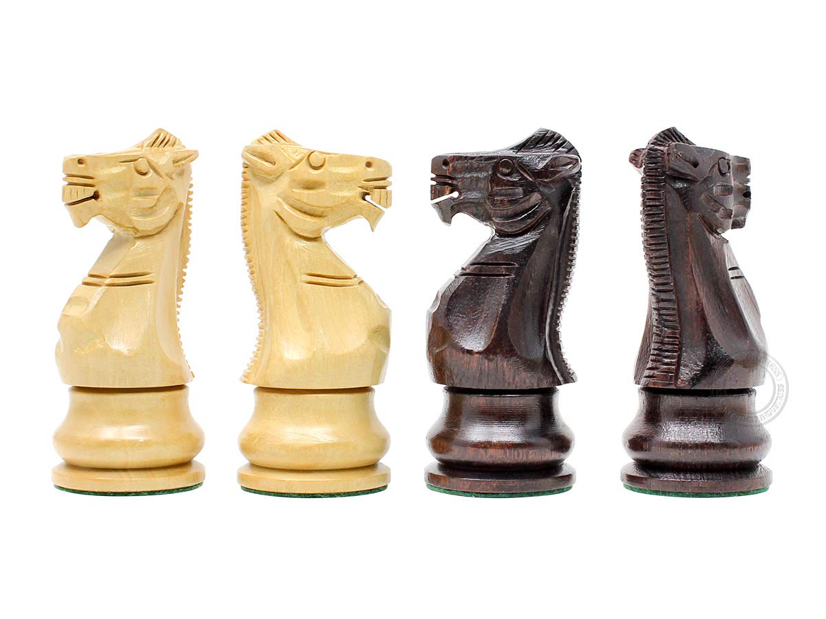 House of Chess - Tournament Chess Set Pieces - Unique Staunton Ringy Rosewood/Boxwood Chess Pieces - King Height: 3.75" (95 mm) - 2 Extra Queens
