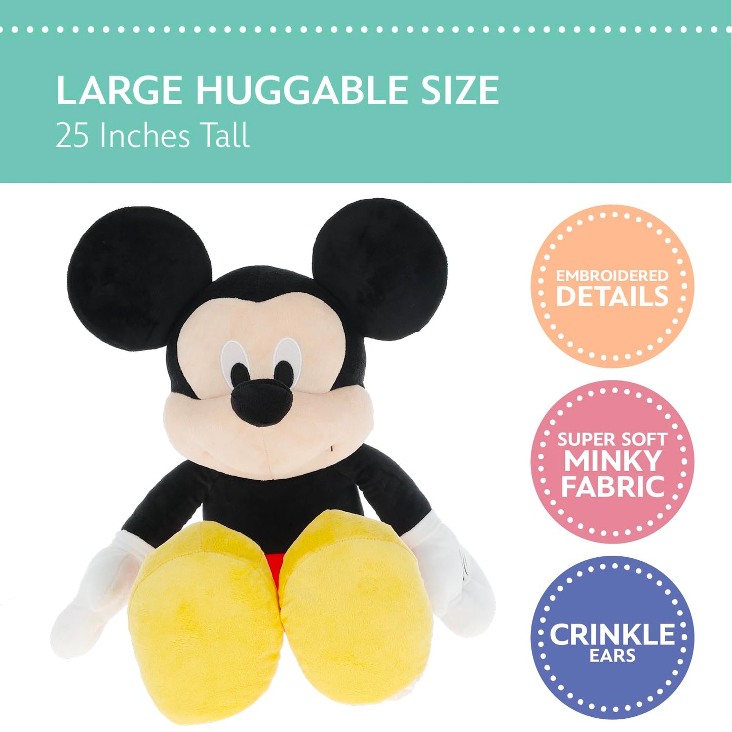 Disney Baby Mickey Mouse Stuffed Animal Plush Toy, 25 Inches