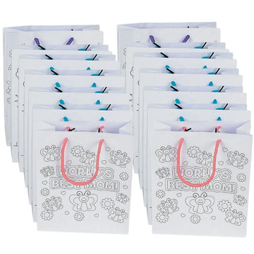 Color Your Own Mom Paper Gift Bags - Crafts for Kids and Fun Home Activities