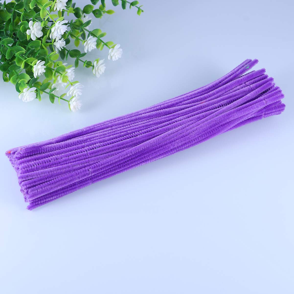 Purple Pipe Cleaners 100Pcs Chenille Stems for Crafts DIY Art Flower Decorations Christmas Ornaments