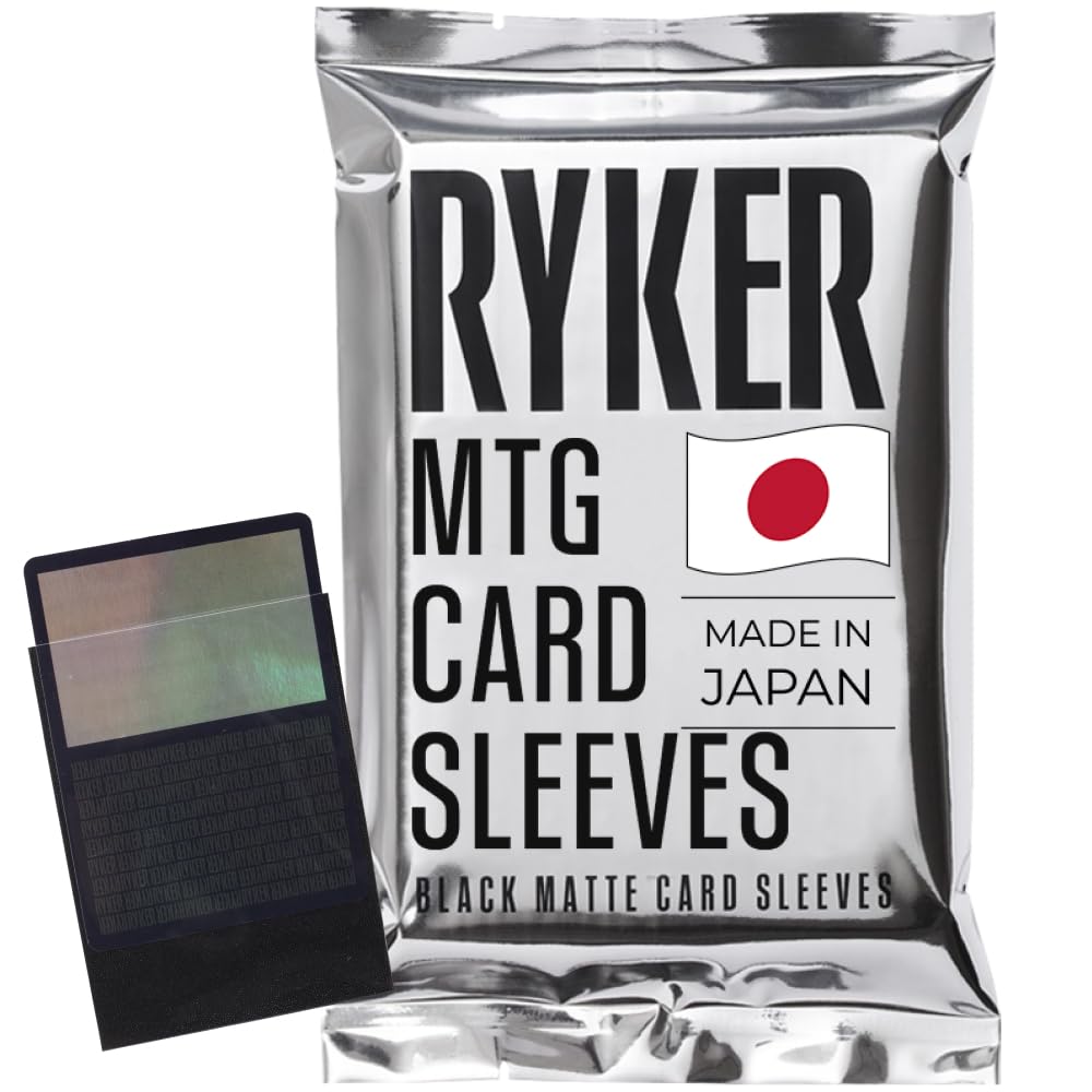 Ryker Card Sleeves for MTG Magic The Gathering - Made in Japan, Tournament Grade, Reinforced Edges, Crystal Clear Front, Textured Matte Back (100