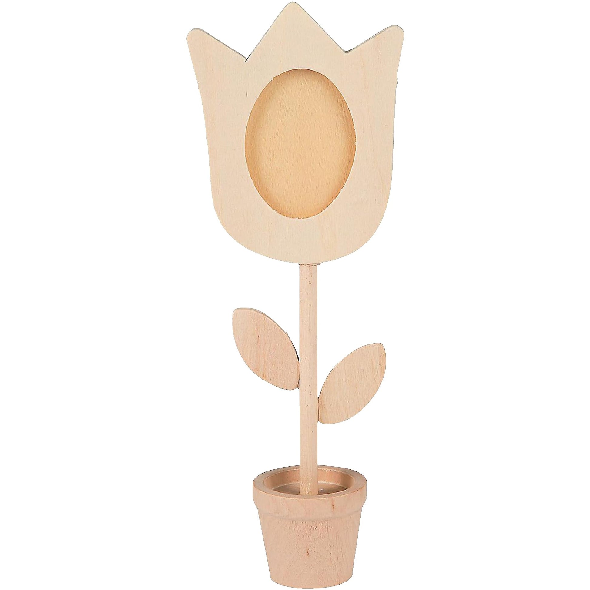 Fun Express DIY Paintable Wood Flower Picture Frames 12 Pack - Wooden Flowers Photo Holders for Spring Crafts, Mother's Day & Kids Art Projects |