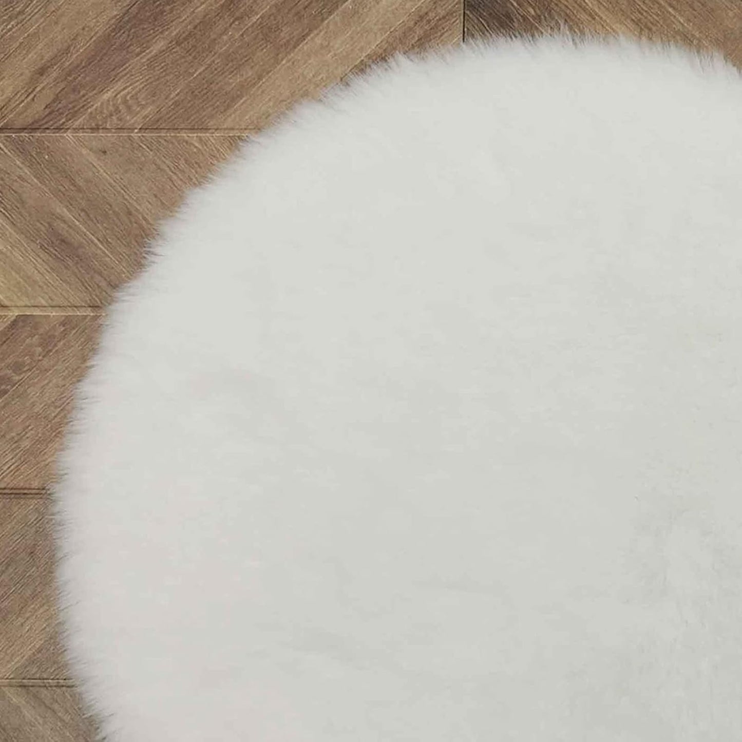 White Round Dollhouse Carpet, Dollhouse Miniature Carpet, Fluffy Mini Rug, Doll House Rug, Lightweight Decor for 1/12, 1/8, 1/6 (4.33x 4.33inch)