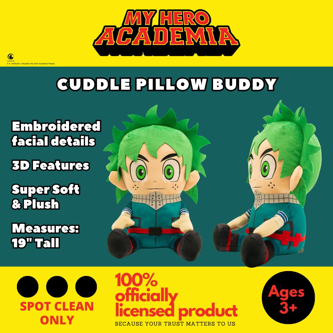 Collectibles My Hero Academia Izuku Midoriya Anime Super Soft Cozy Decorative Cuddle Pillow, (Officially Licensed Product) By Franco