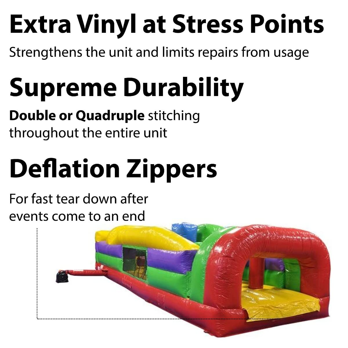 TentandTable 30FT Commercial 7-Element Inflatable Obstacle Course, Rainbow