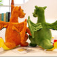 CHAOZI0Evil Winged, fire-Breathing Dragon Stuffed Animal Dinosaur Plush firedragon Toys, Throw Pillow, Role-Playing Game Fan Props (Orange Yellow)