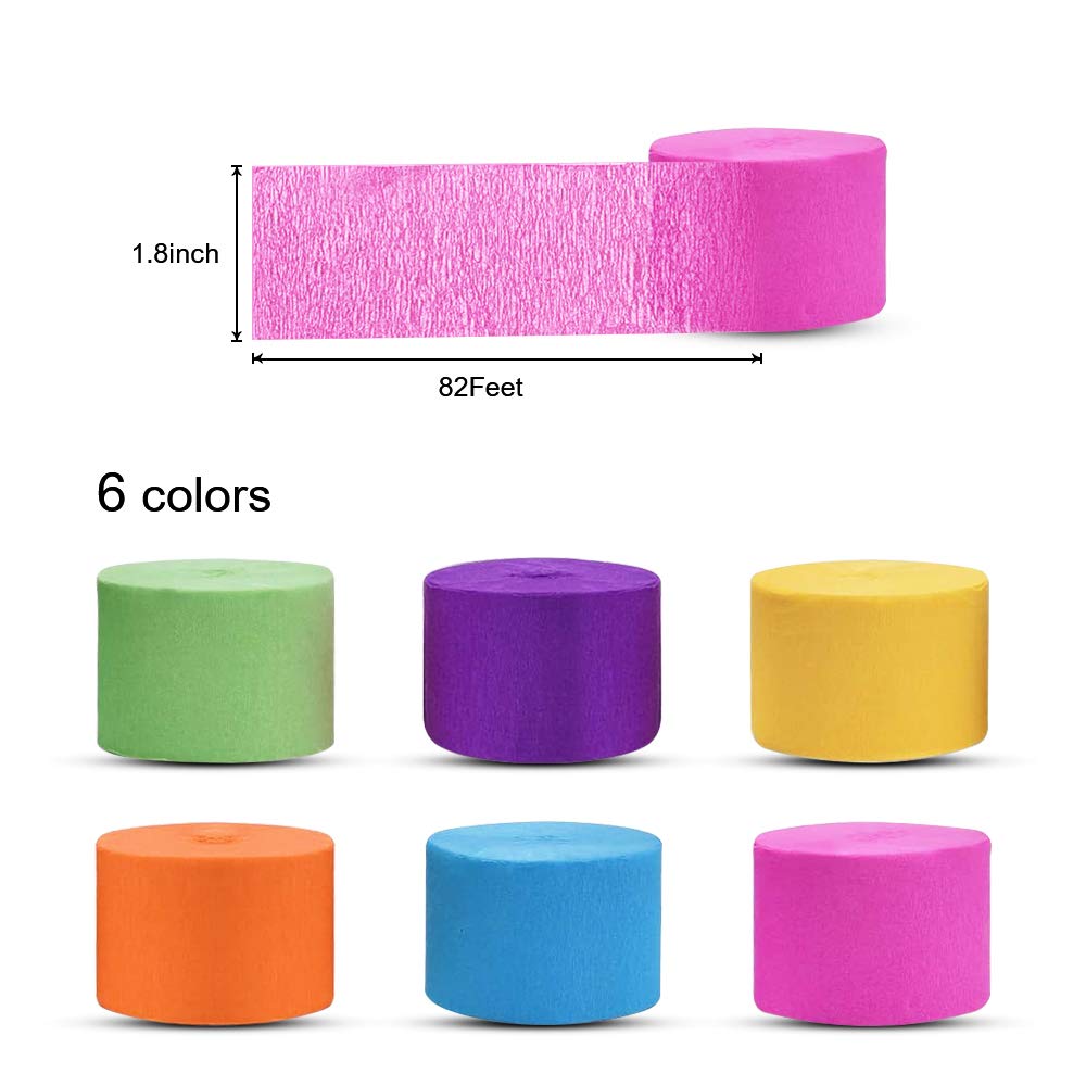 Rainbow Party Backdrop with Balloons Garland, Rainbow Cloud Birthday Photo Backdrops Props Booth Rainbow Crepe Paper Streamers Rolls for Kids Rainbow