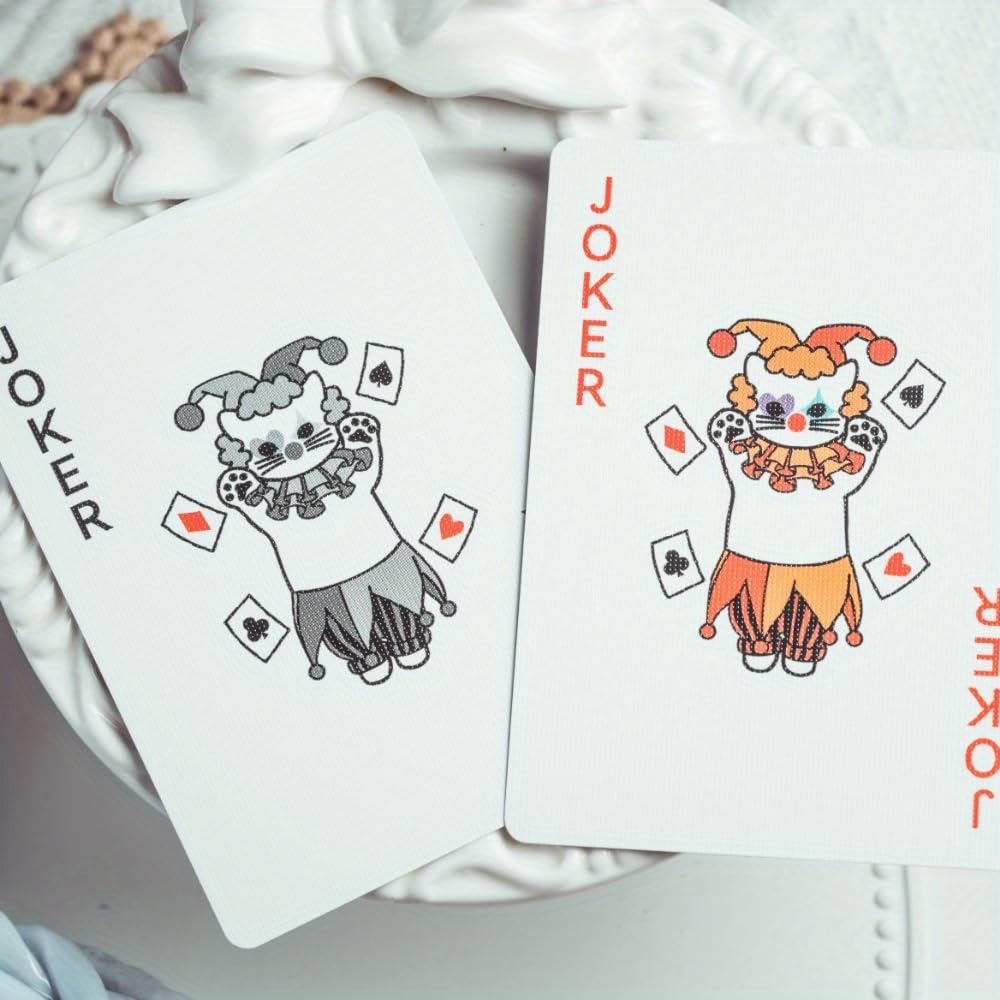 YOCEAN 2 Decks Cat Playing Cards, 54 Different Pattern, Cat Card Games, Cat Poker Cards, Cat Deck of Cards, 3.5 × 4.5inches (Blue)