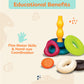 B. toys - Stacking Rings - Textured Ring Stacker for Babies - Early Development Toys - 100% Non - Toxic - Fun & Educational for Dexterity & Cognitive