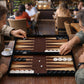 Park&Oz Walnut Premium Turkish Backgammon and Checkers Set 19 Inch Handmade 2 in 1 Wooden Board Game with Glossy Finish Luxury Checkers and Dice