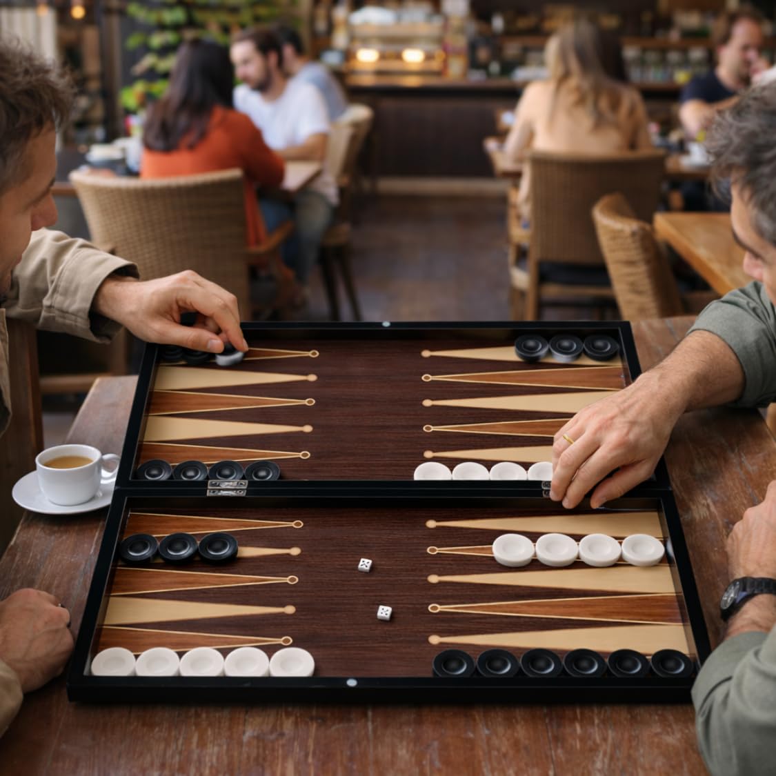 Park&Oz Walnut Premium Turkish Backgammon and Checkers Set 19 Inch Handmade 2 in 1 Wooden Board Game with Glossy Finish Luxury Checkers and Dice