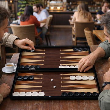 Park&Oz Walnut Premium Turkish Backgammon and Checkers Set 19 Inch Handmade 2 in 1 Wooden Board Game with Glossy Finish Luxury Checkers and Dice