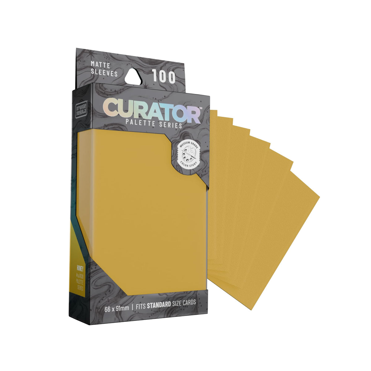 Curator® Tournament TCG Matte Sleeves - Standard Size (66x91mm) w/Black Backs - Non-PVC - “Honey” (Yellow) Palette Series - Compatible with Magic