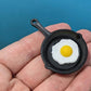 Miniature Pan Including Fried Egg, Dollhouse Mini Fried Egg in Pan, Frying Pan with Fried Egg, for the Elf Kitchen Dollhouse, Little Elf Meals (3PCS)