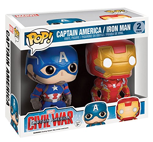 Funko Pop Captain America Civil War Exclusive 2-Pack With Cap and Iron Man
