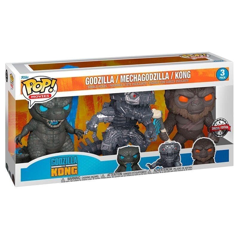 Godzilla vs Kong Funko POP 3 Pack Mechagodzilla | Kong