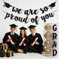 2026 Graduation Banners Party Decorations Black Glitter Grad Banner Garland