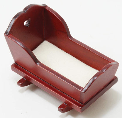 Classics by Handley Dollhouse Miniature Cradle, Mahogany