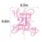 Bejotaa Pink Glitter Happy 21st Birthday Cake Topper 1pcs