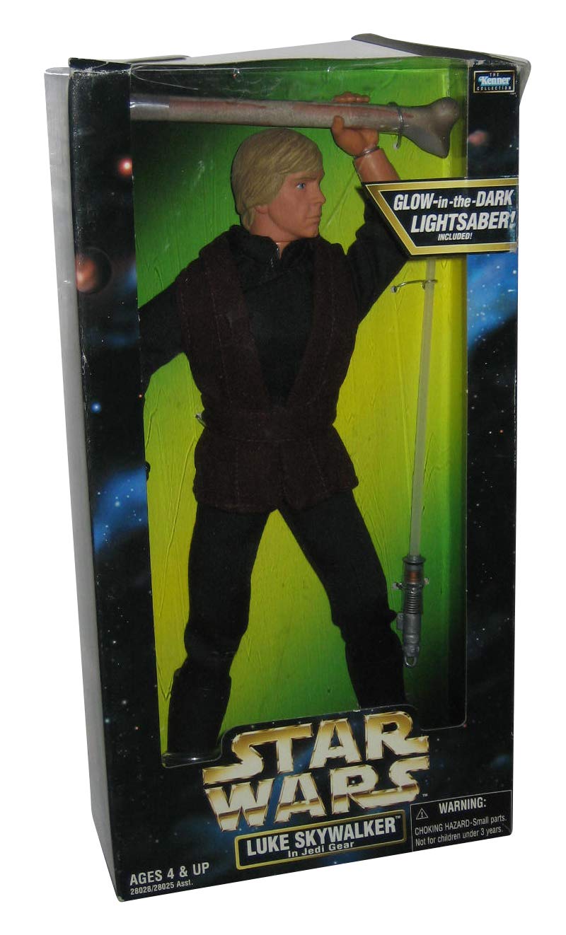 Kenner Star Wars Action Collection Luke Skywalker Jedi Gear Glow in Dark Lightsaber 12" Figure