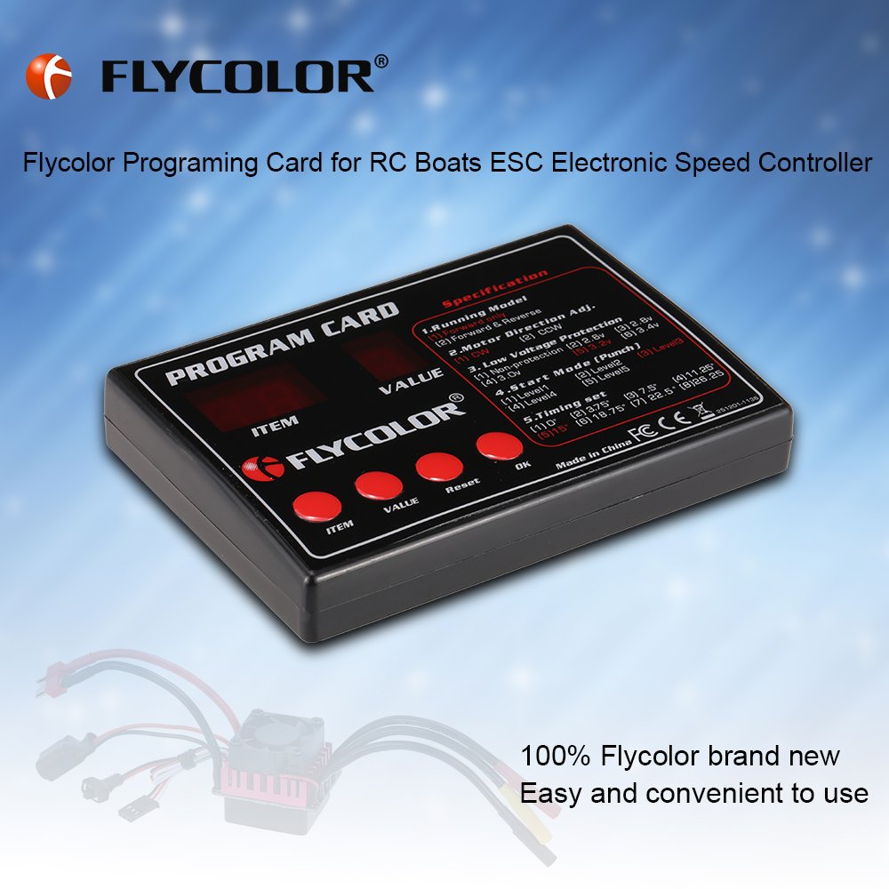 Goolsky Flycolor Programing Card for RC Boats ESC Electronic Speed Controller