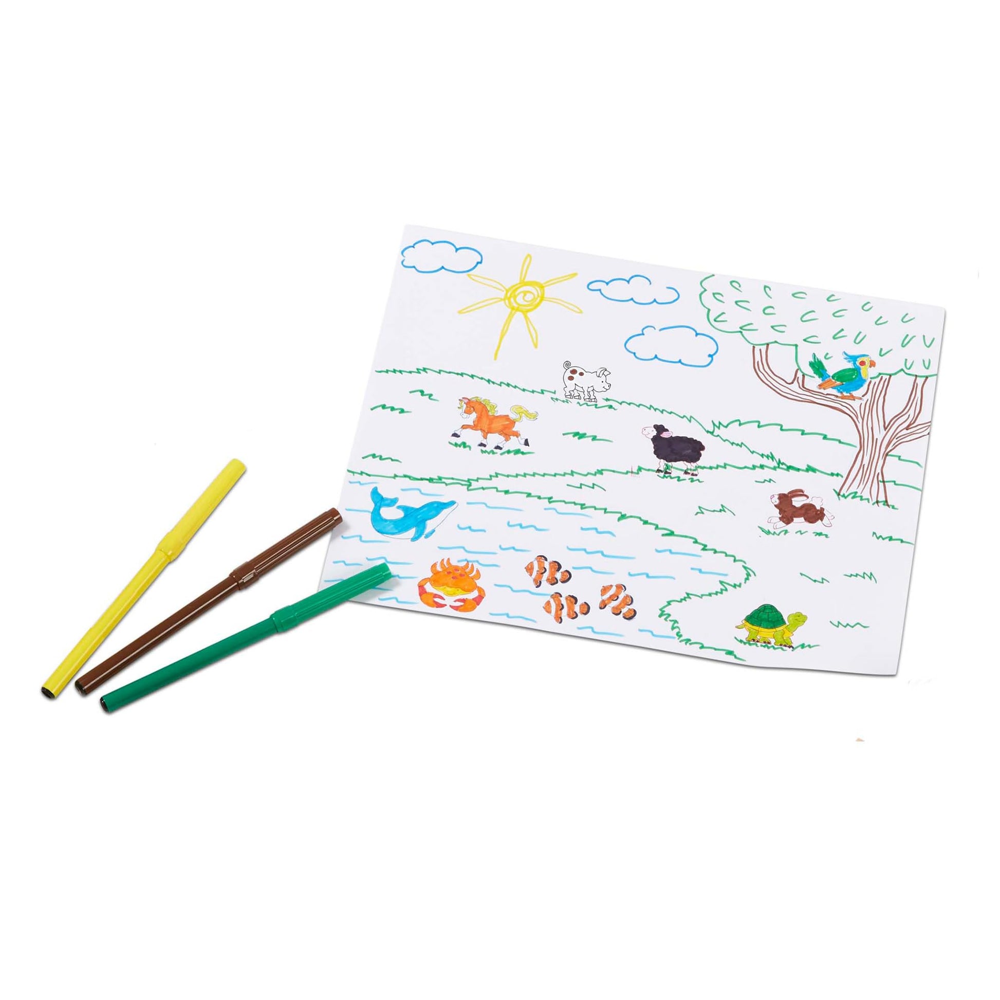 Melissa & Doug Deluxe Wooden Stamp Set: Animals - 30 Stamps, 6 Markers, 2 Stamp Pads Kids Art Projects, Wooden Stamps with Washable Ink, for Kids Ages