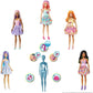 Barbie Color Reveal Doll with 7 Surprises: 4 Mystery Bags Contain Surprise Wig, Skirt, Shoes & Sponge; Water Reveals Metallic Blue Doll’s Look &