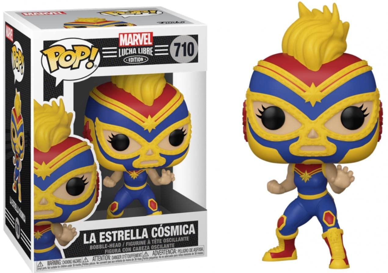 Funko POP Marvel: Luchadores - Captain Marvel, Multicolor, Standard