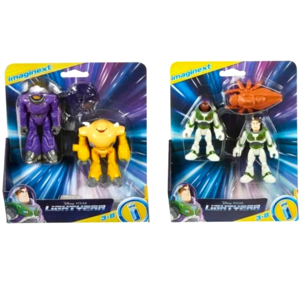 Fisher-Price Imaginext Disney and Pixar Lightyear Buzz and More Set of 2 Figure Packs Bundle
