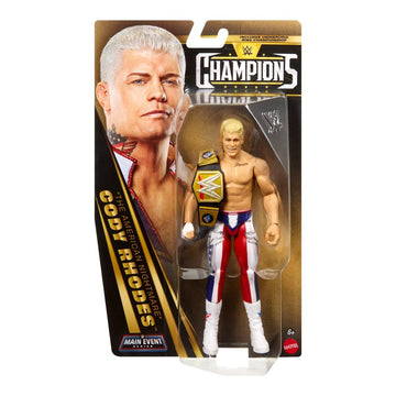 WWE Cody Rhodes Main Event Series Champions 2026 Action Figure with Championship Title, 6-inches