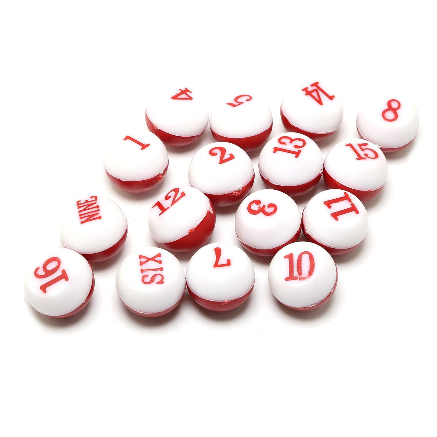 RLECS Billiard Shaker Pool Snooker Billiard Table Kelly Pool Shaker Bottle with 16PCS Red and White Tally Peas