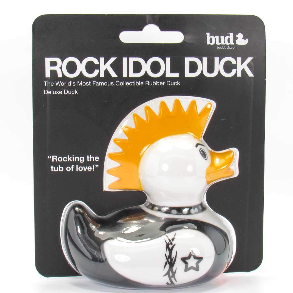 Rock Idol Rubber Duck Bath Toy by Bud Duck | Elegant Gift Packaging -"Rock the tub of love!" | Child Safe | Collectable