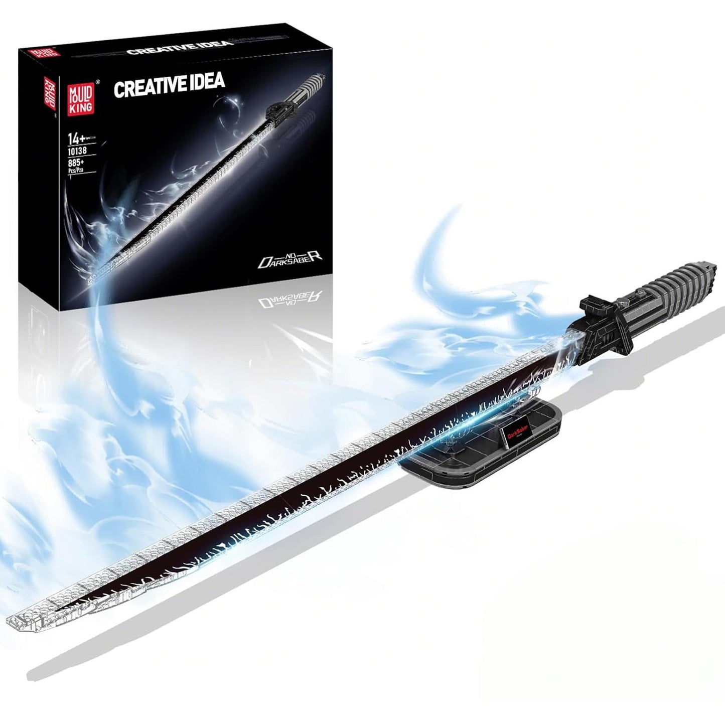 Mould King 10138 Lightsaber Building Toy, Darks Sword Glows Saber Dueling with Stand, Anime Cosplay Swords Building Set for Age 14+/Adults Collection