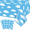 QUERICKY 4 Pack Story Tablecloths, 54x108'' Plastic Disposable Table Cover, Story Themed Decorations for Kids Birthday Party Supplies