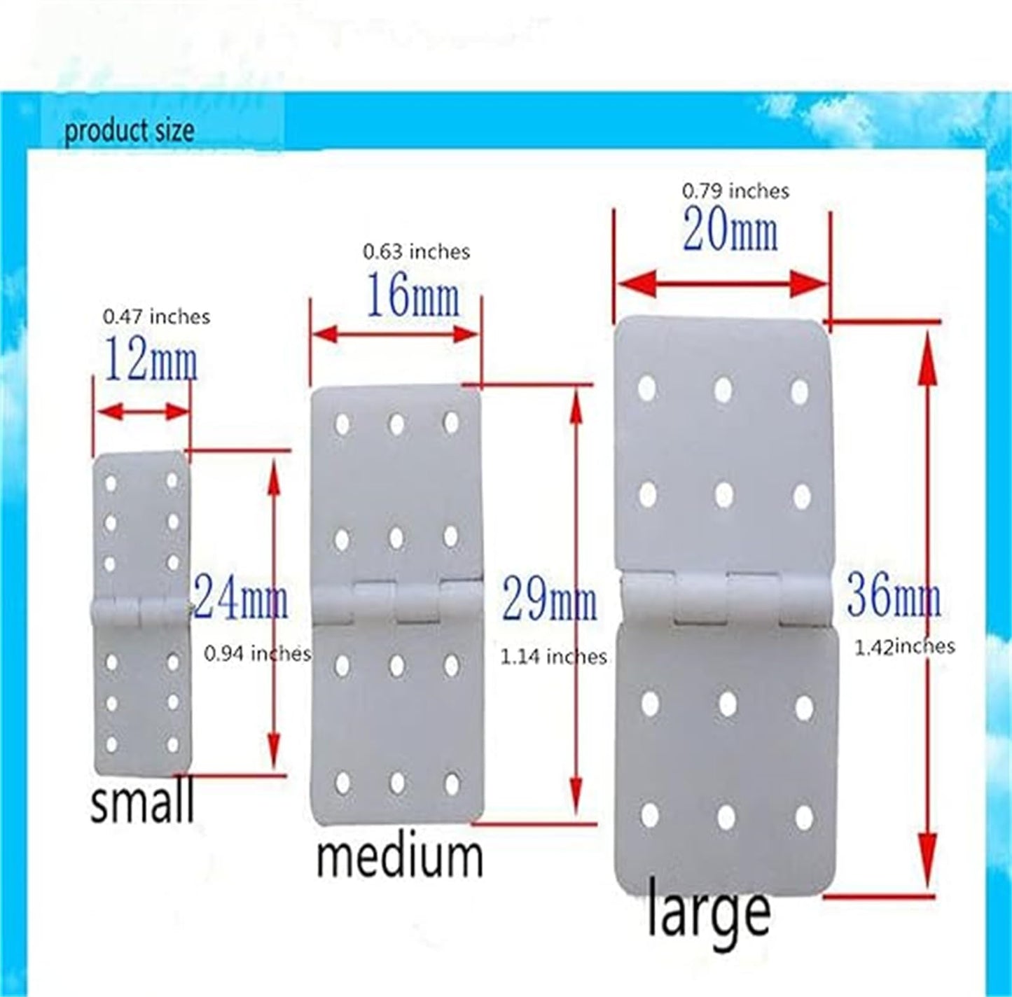 Nylon Hinge, 20 Remote Control Aircraft Hinges, Suitable for Fixing Nylon Small Hinges (3 Sizes) for RC Aircraft Model Aircraft Parts.skrnrhrery