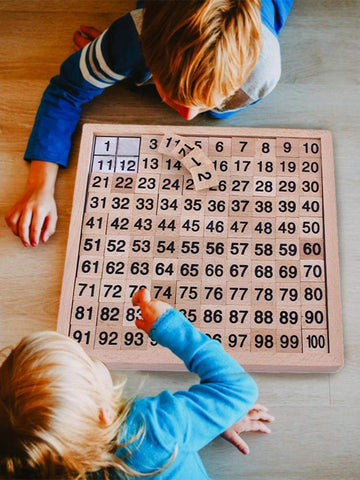 UMBWORLD Wooden Toys Hundred Board Montessori 1-100 Consecutive Numbers Educational Game Early Childhood Toy for Kids with Storage Bag (Counting