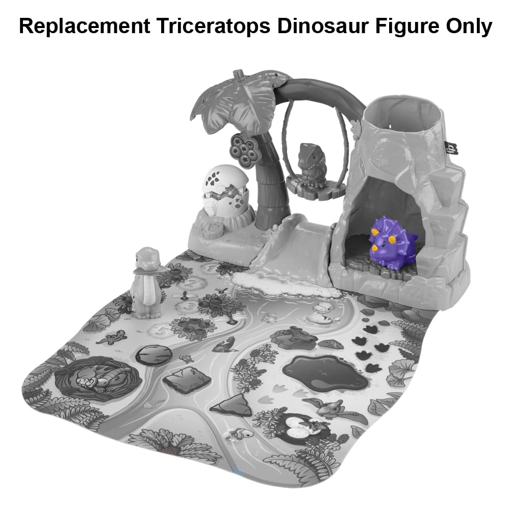 Fisher-Price Replacement Part Little People Dinosaur Village Playset HYH66 - Replacement Purple and Yellow Triceratops Figure