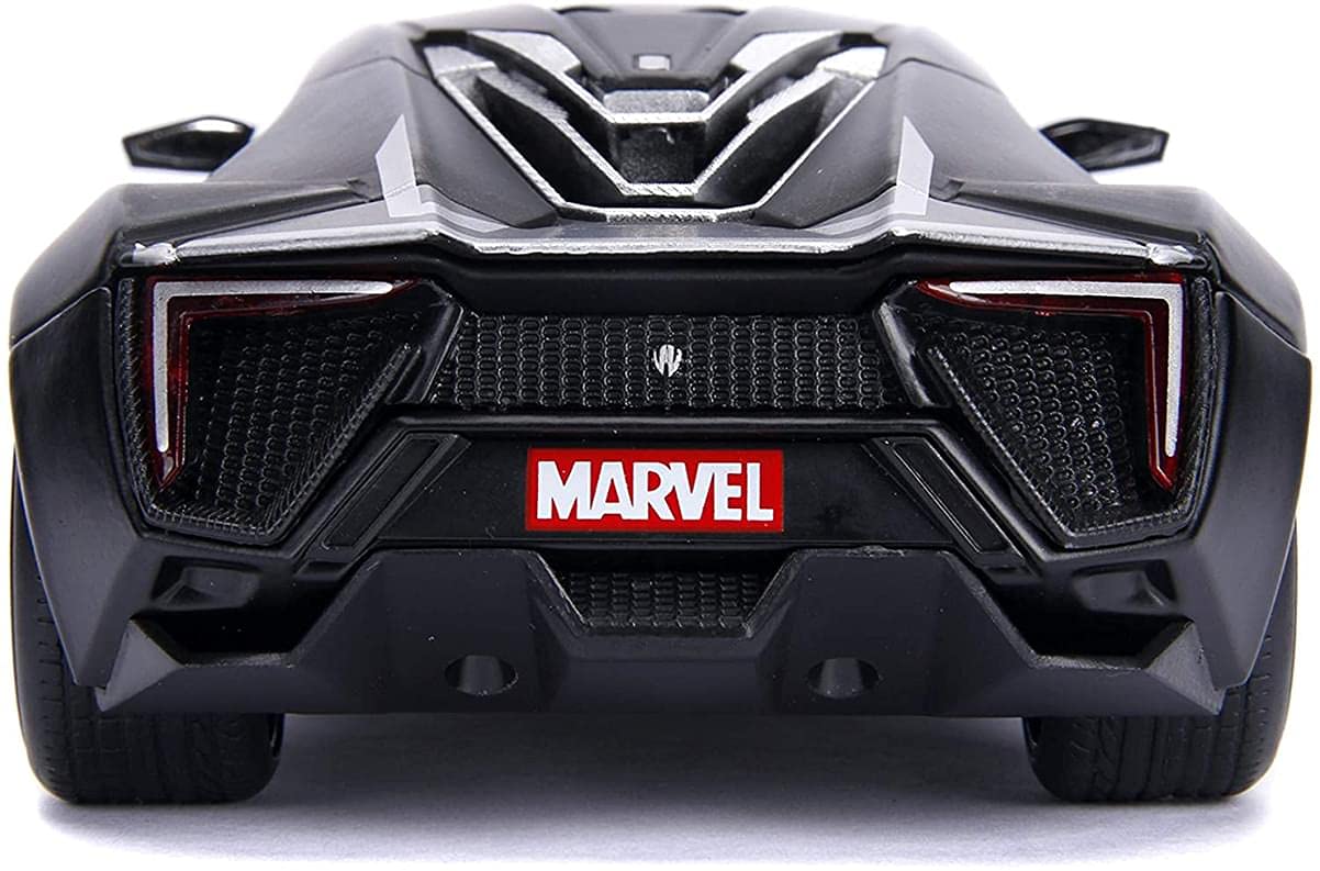 Jada Toys Marvel Black Panther & Lykan Hypersport Die-cast Car, 1:24 ScaleVehicle & 2.75 Collectible Figurine, (99723)