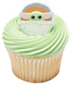 DECOPAC Star Wars The Mandalorian The Child Rings, Cupcake Decorations, Food Safe Cake Toppers - 24 Pack