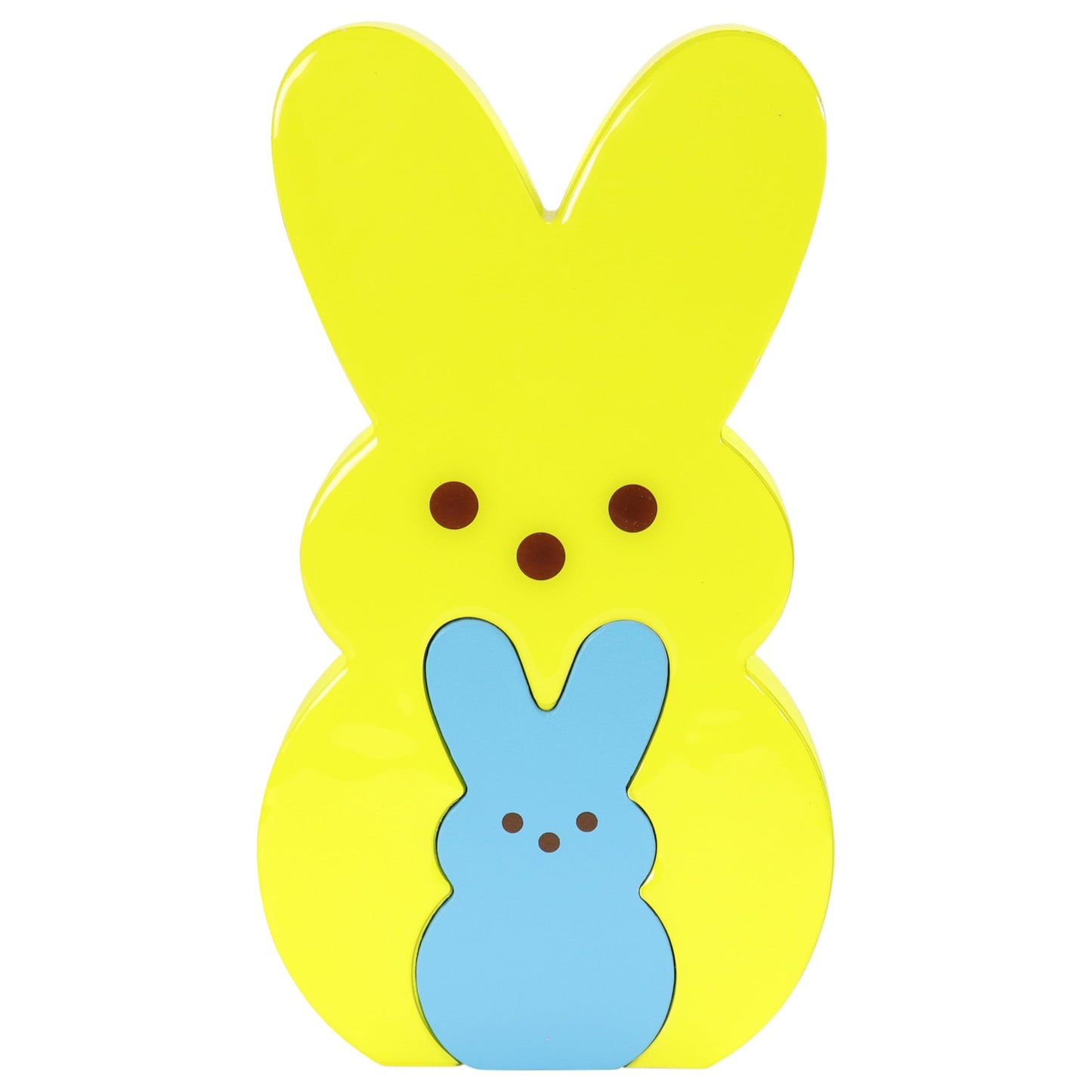 Animal Adventure | Peeps | 9” Collectible Yellow and Blue Wooden Nesting Bunnies