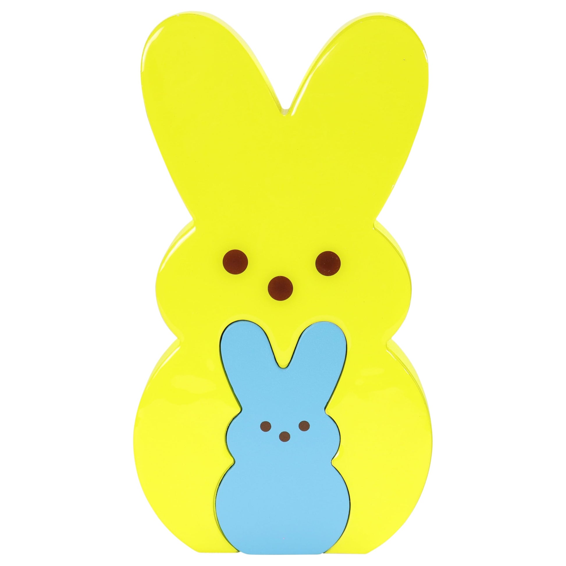 Animal Adventure | Peeps | 9” Collectible Yellow and Blue Wooden Nesting Bunnies