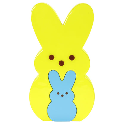 Animal Adventure | Peeps | 9” Collectible Yellow and Blue Wooden Nesting Bunnies