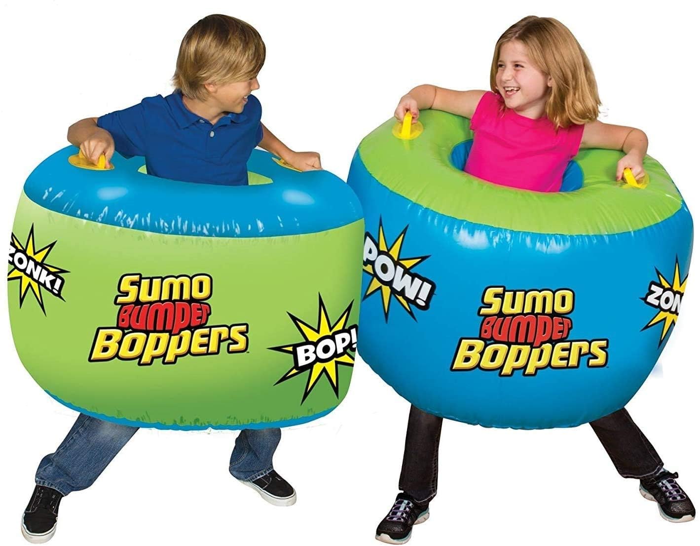 Big Time Toys Sumo Bumper Boppers Belly Bumper Toy, Set of 2 with 2 Repair Patches, Kids get Active and Silly, Air inflated Fun, More Fun Than