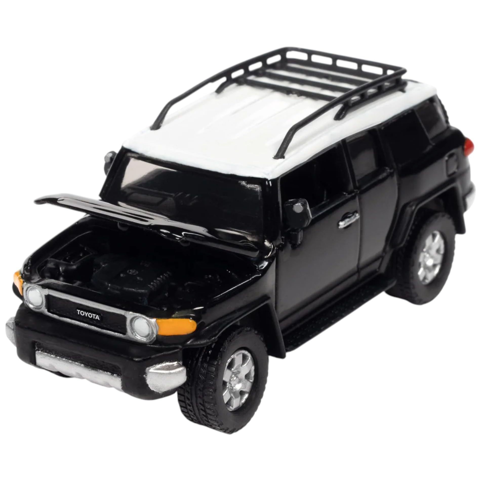 Johnny Lightning 2007 Toyota FJ Cruiser Black Diamond with White Top and Roofrack Classic Gold Collection Series Limited Edition 1/64 Diecast Model